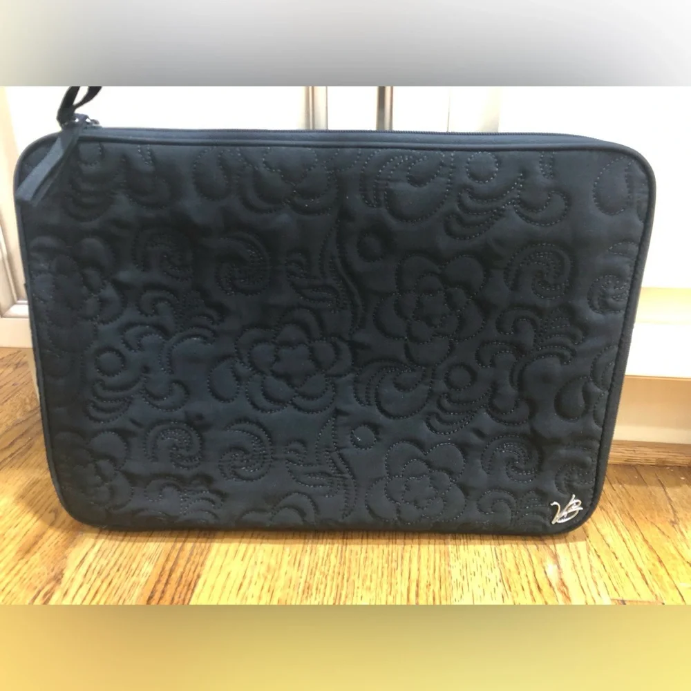 Vera Bradley Black Laptop Sleeve 17” X 12”